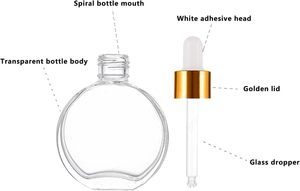 Flacons compte-gouttes en verre mat de luxe écologiques personnalisés (10-50ml) pour parfum, huile capillaire et soins de la peau, gouttes pour les yeux, 100 pièces MOQ, bouchon doré - Product Image 2