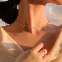Collier à chaîne double en acier titane, vente chaude, design étoile scintillante, bijoux tendance pour femmes, style européen-américain