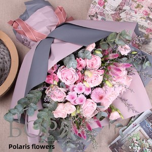 Kleine zweifarbige Ouya Papier Mini Geschenk box Wasserdichtes frisches Blumen verpackungs papier Verdicktes Harz beschichtete Rolle Großhandel - Product Image 4