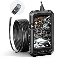 Endoscope industriel 5003 1080P 8 mm à double écran, caméra d'inspection 5 pouces IPS IP67, zoom 2x, câble semi-rigide détachable