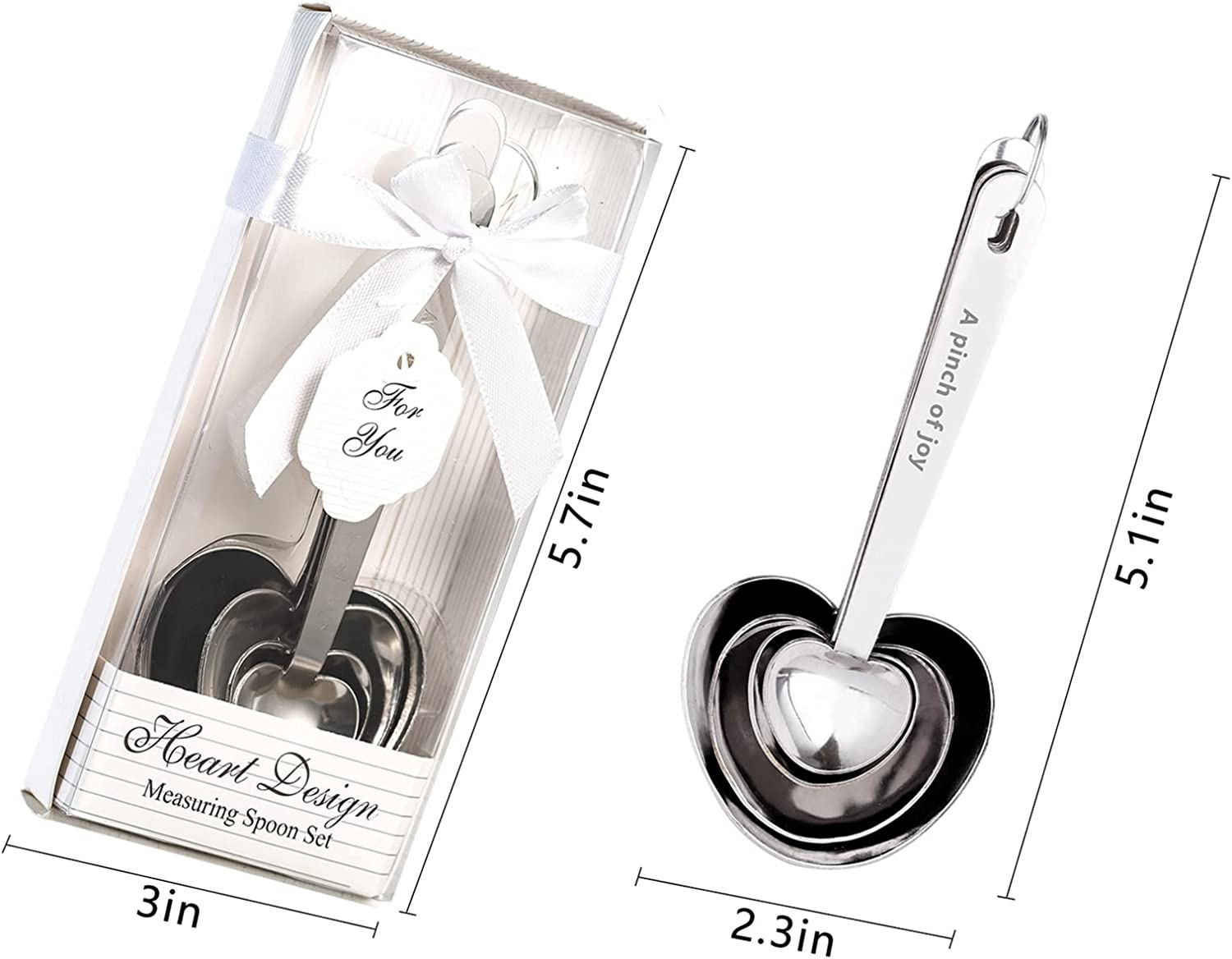 Love Beyond Measure Measuring Spoons 2005 Fashioncraft Heart Shaped New In Box