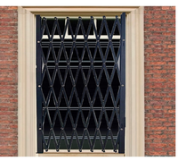 Grille de protection métallique pliable pour fenêtre et porte, surface en acier inoxydable, revêtement en poudre, grille de sécurité rétractable, porte extensible