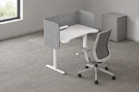 Bureau ergonomique réglable en hauteur avec écran acoustique de confidentialité, poste de travail modulaire pour bureau, bureau debout