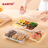 1107 assiettes alimentaires en plastique jetables personnalisées plateaux à sushi conteneur japonais boîte à emporter pour emballage de saumon