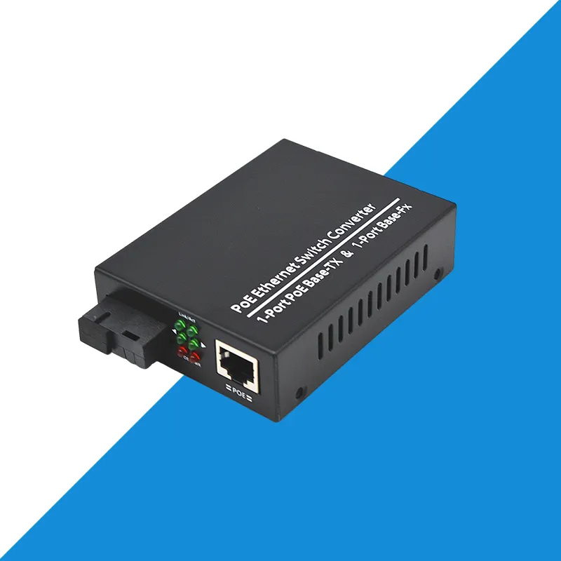 Transceptor de fibra Gigabit POE de alta velocidade 10/100/1000M RJ45 portas de rede com 2 portas