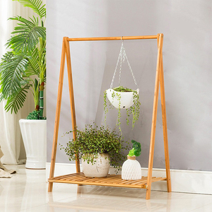 Porte-plante multi-pots en bambou présentoir de pot de fleur adapté au salon de jardin de cour - Product Image 5