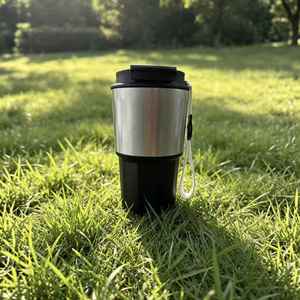 Taza de Café de Acero Inoxidable de 500 ml con Aislamiento al Vacío, Pantalla Inteligente de Temperatura, Tapa Doble con Asa de Transporte para Oficina y Exteriores - Product Image 2