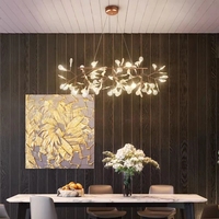 Plafonnier Led suspendu en verre rappelant des lucioles, design nordique moderne, luminaire décoratif de plafond, idéal pour un hôtel