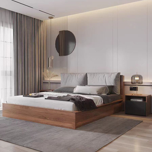 Luxury Japanese Tatami Bed Frame Storage Modern Bedroom Furniture Wood MDF Double Hotel Bed Base con cassetto - Product Image 4