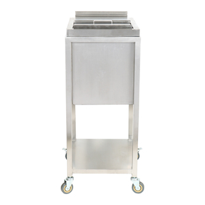 Stainless Steel Drop-in Ice <b>Bin</b> with Lid and Drain, Countertop Ice Trough for Bar, Commercial Food Grade Ice Storage Container - Product Image 2