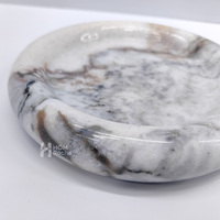 Plateau de vanité rond minimaliste en marbre pour salle de bain, organisateur de bijoux en pierre naturelle polie