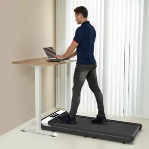 Treadmill di bawah meja, alas berjalan untuk rumah dan kantor 2.5 HP portabel berjalan Jogging mesin lari dengan tampilan LED