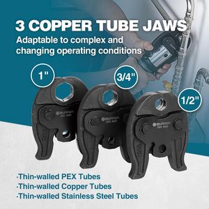 Zupper PZ-1930 Mini Pro Press Tool Kit avec 1/2 ", 3/4", 1 "Pro Press Jaws pour Copper <span class=keywords><strong>Viega</strong></span>, 2pcs Battery - Product Image 3