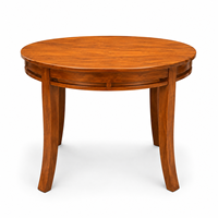 Ensemble de table à manger ronde en bois massif avec quatre chaises, mobilier traditionnel pour la maison, design stable pour la salle à manger