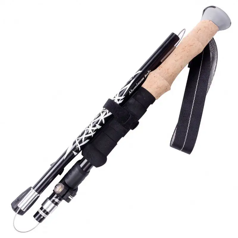 Em Stock Ajustável Alumínio Dobrável Caminhadas Trekking Pole Anti-Skid Stick Walking Sticks