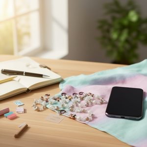 Ciondolo per cellulare Cadia Para Movil Bow da 13 cm con orsetto e perle per decorazione del telefono. - Product Image 2