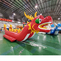 8 à 14 sièges bateau remorquable aqua gonflable double voie Dragon boat Water Park nouveaux bateaux dragons gonflables à vendre