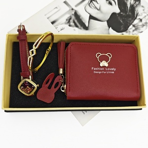 Set de Reloj para Mujer, Reloj de Cuarzo Cuadrado de Moda con Brazalete de Joyería y Cartera de Cuero PU, Regalo para Ella - Product Image 2