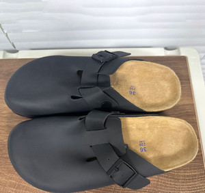 Sandales en cuir de vache véritable à enfiler, bout fermé, style gladiateur, semelle intérieure confortable, pour la <span class=keywords><strong>plage</strong></span> et l'été - Product Image 3