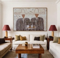Peinture à l'huile texturée faite à la main, style western moderne, encadrée et personnalisable, pour décoration murale sur toile dans le salon.