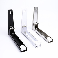 Étagère de four à micro-ondes pliable en acier inoxydable murale, argent, multifonction, en acier au carbone