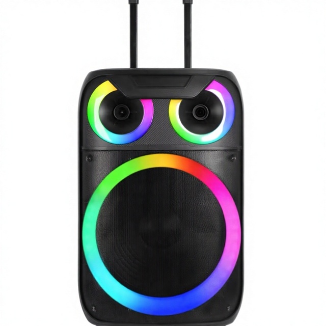 SP-260226-3 12 Inch Portable Trolley Bluetooth Speaker with RGB Lights, Wireless PA System for Karaoke, Party & Outdoor Events