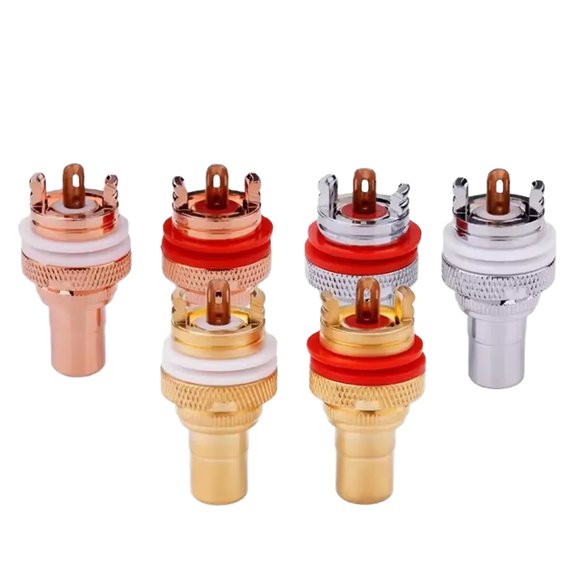 Gold Plated RCA Socket Amplifier Speaker Terminal Female Electrical Connectors Copper Contact Material for Audio Video Banana