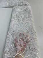 DS Factory vente en gros de robe de soirée en gaze de mariage blanche à paillettes tube de perles tissu brodé
