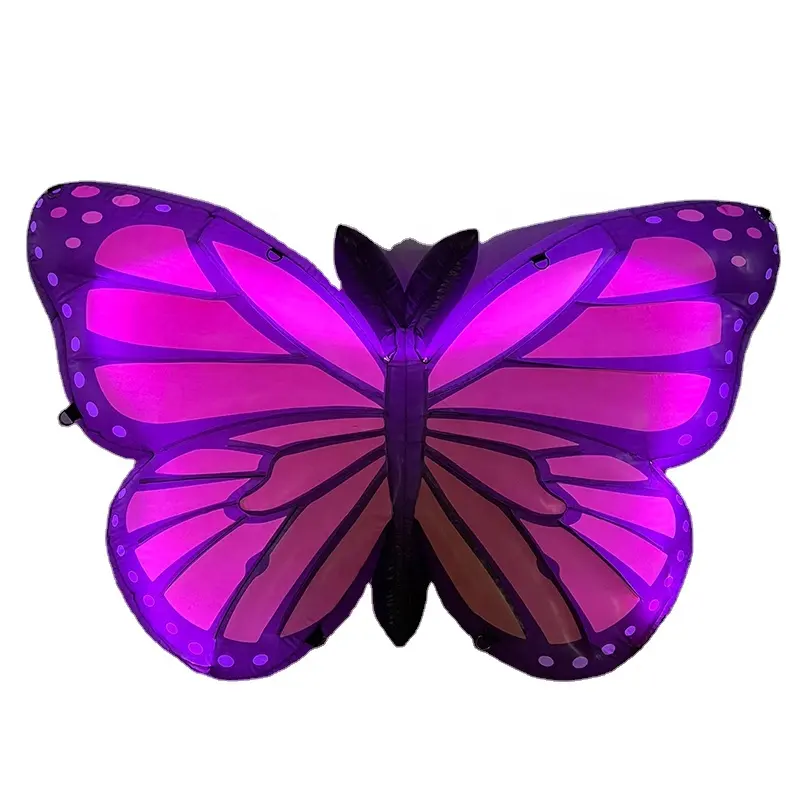 Accessoires à thème papillon gonflable, en pvc, LED