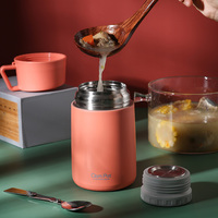 Boîte à lunch en acier inoxydable 304 de 500 ml pour le petit-déjeuner, récipient alimentaire thermique, restauration