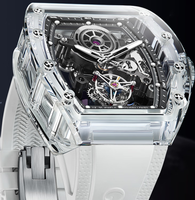 Montres mécaniques de luxe à cadran squelette complet, tourbillon, design d'usine et personnalisation par lots, pour marque privée