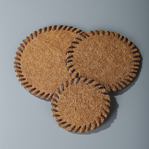 Handmade Natural Palm Fiber Coaster Circle 8cm 10cm 13cm 16cm 18cm 20cm Heat Insulating Tea Ceremony Accessory - Product Image 5