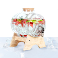 Baril à bière en verre personnalisé de 1L, 3L, 5L, nouveau design en stock, avec bouchon à vis, logo personnalisé imprimé à l'écran