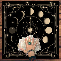 Tapis de table pour cartes de tarot, motif floral, forme carrée, antidérapant, protection contre l'usure, décoration de pièce, personnalisable, polyester, diatomite