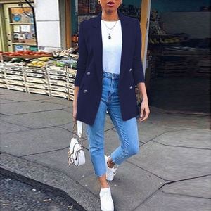 <span class=keywords><strong>Veste</strong></span> de costume de tempérament mi-longue à revers pour <span class=keywords><strong>femme</strong></span> - Product Image 6