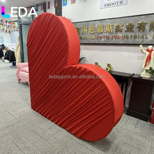 LEDA High Quality Fabric Heart Arch <b>Backdrop</b> Heart Shaped Curtain Wedding Drapes for Party Event Decorations - Product Image 3