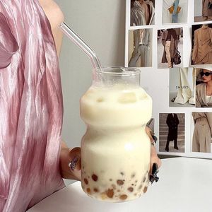 Nueva taza creativa de vidrio de borosilicato de 250/440ml, taza de té de la leche, taza de bebida, taza de café con leche de vidrio transparente - Product Image 5