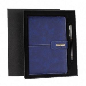 Set de Regalo Corporativo Personalizable: Libreta de Cuero Azul A5, Agenda, Bolígrafo de Lujo, Memoria USB, Set de Cuaderno Promocional al por Mayor - Product Image 5
