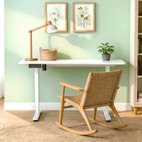 Bureau électrique PRORIALS à moteur unique, ergonomique, réglable en hauteur, pour ordinateur, avec cadre métallique, assemblé