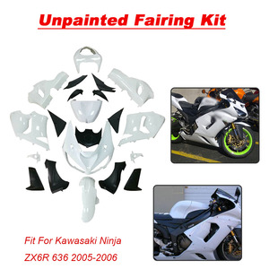 Personnalisation sur mesure - Kit de carénage ABS blanc non peint compatible avec <span class=keywords><strong>Kawasaki</strong></span> <span class=keywords><strong>Ninja</strong></span> <span class=keywords><strong>ZX6R</strong></span> 636 2005 <span class=keywords><strong>2006</strong></span> 05 06 Carrosserie de moto - Product Image 5