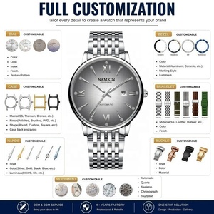 Reloj Automático de Lujo para Hombre de 42 mm con Logotipo Personalizado, de Acero Inoxidable Plateado, Resistente al Agua 50 m, Relojes Mecánicos OEM ODM - Product Image 2