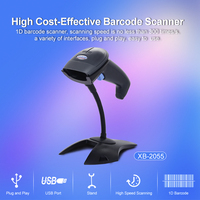 XB-2055 Syble pemindai kode batang Laser berkabel, pemindai kode batang Laser genggam cepat IOS Android berkabel 1D