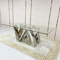 Table à manger rectangle, de luxe, moderne, pour 6 ou 8 personnes, avec dessus en verre trempé, en acier inoxydable, set de table avec chaises, livraison gratuite