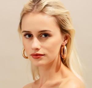 Prix de gros rond épais or hoop boucles <span class=keywords><strong>d</strong></span>'oreilles femmes - Product Image 2