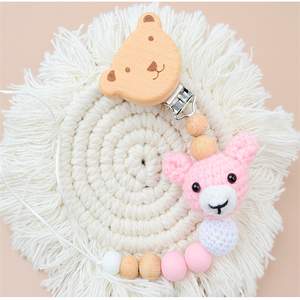 ห่วงโซ่จุกนมปลอมสำหรับเด็กทำมือออกแบบได้เองรูปหมีโครเชต์ - Product Image 6