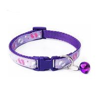 Collier pour animaux de compagnie de luxe, doux, réglable, avec boucle et clochette, motif de patte mignon pour chats et chiens