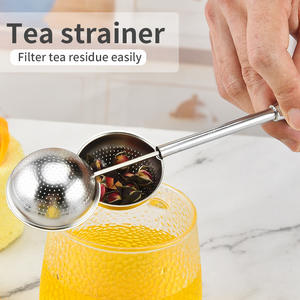 Custom Long Handle 18/8 Metal Gold Color <b>Tea</b> <b>Infuser</b> Filtro <b>Tea</b> Ball Coador Para Loose Leaf <b>Tea</b> - Product Image 2