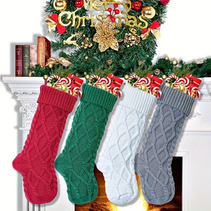Chaussettes de Noël tricotées de 18 pouces, vente en gros, style nordique classique, décoration familiale, sacs cadeaux pour bonbons, personnalisables - Product Image 1