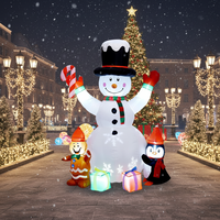Prix Usine Innovation Bonhomme de Neige Gonflable LED 1,8M en Polyester Réutilisable Accessoire Amusant Lumineux pour Jardin Nocturne