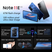 Nuevo Xiaomi Redmi Note 11E ProLED con pantalla de 120Hz y 6.67 pulgadas, batería de 5000mAh y cargador rápido de alta potencia.
